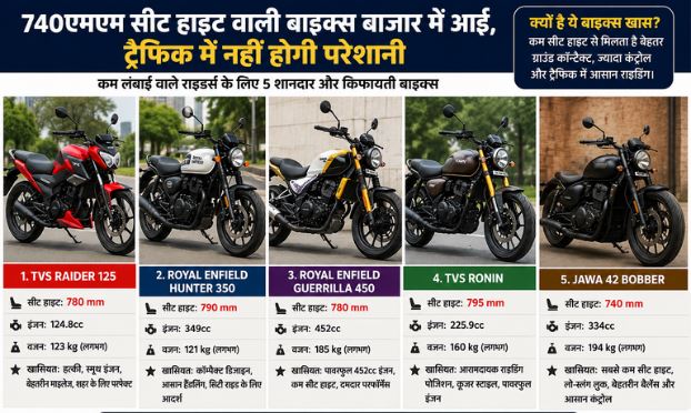 740एमएम सीट हाइट वाली बाइक्स बाजार में आईं, ट्रैफिक में नहीं होगी परेशानी