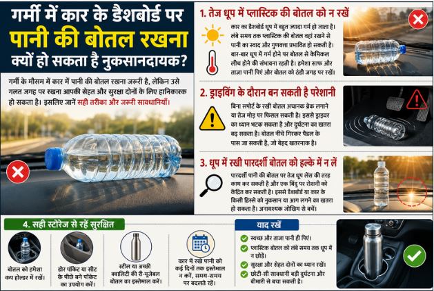 कार के डैशबोर्ड पर रखी पानी की बोतल हो सकती है खतरनाक, जानिए वजह