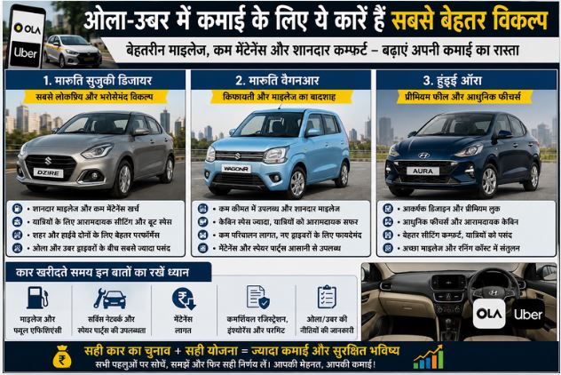 ओला-उबर में कमाई के लिए ये कारें हैं सबसे बेहतर विकल्प