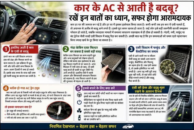 कार के AC से क्यों आती है बदबू, जानिए कारण और आसान उपाय