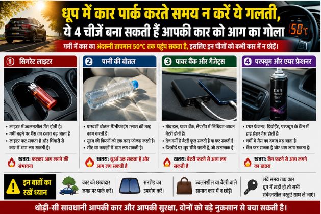धूप में कार पार्क करते समय न करें ये गलती, ये 4 चीजें बना सकती हैं आपकी कार को आग का गोला
