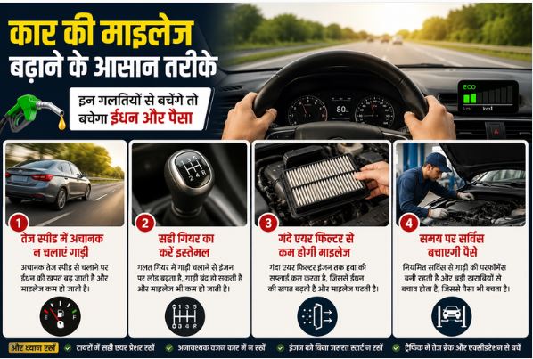 कार की माइलेज बढ़ाने के आसान तरीके, इन गलतियों से बचेंगे तो बचेगा ईंधन और पैसा