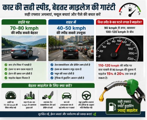 कार चलाने की सही स्पीड बढ़ा सकती है माइलेज, जानिए हाईवे और शहर में कितनी रफ्तार है सबसे बेहतर