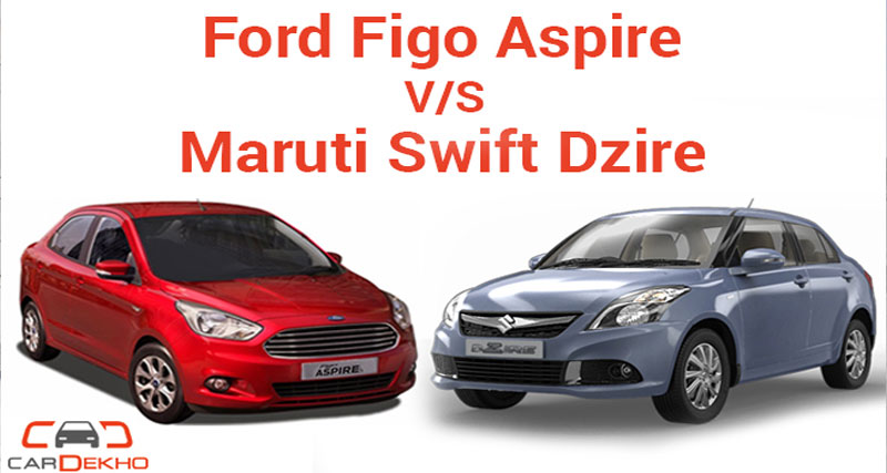 Swift Dzire vs Figo Aspire, कौनसी कार है बेहतर, आइए जाने 