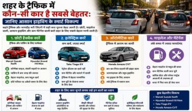 शहर के ट्रैफिक में कौन-सी कार है सबसे बेहतर: जानिए आसान ड्राइविंग के स्मार्ट विकल्प