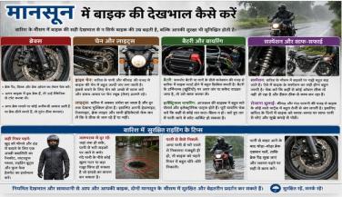 मानसून में बाइक की देखभाल बेहद जरूरी, इन आसान टिप्स से रखें सुरक्षित