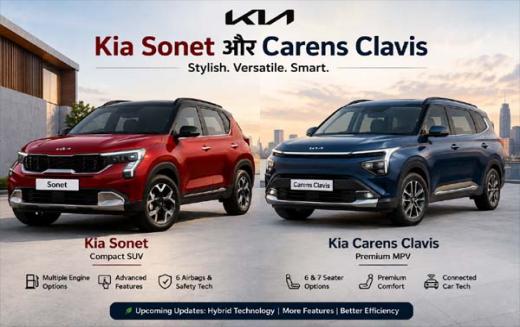 Kia Sonet और Carens Clavis में मिलेगा नया अपडेट, हाइब्रिड तकनीक की भी तैयारी Kia Sonet और Carens Clavis में मिलेगा नया अपडेट, हाइब्रिड तकनीक की भी तैयारी